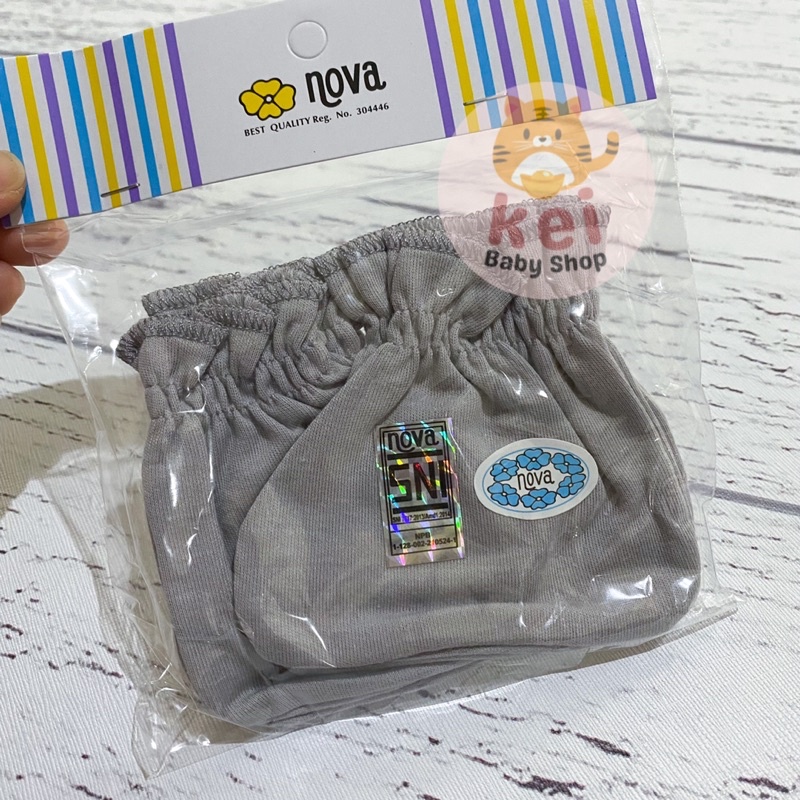 Nova Sarung Tangan Kaki Bayi Newborn Abu - STK Mittens Booties Bayi Newborn Nova