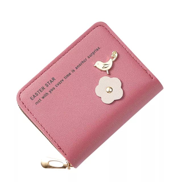 Dompet Lipat Mini Dompet Wanita Motif Bunga Fashion Korea MALL SHOPPING