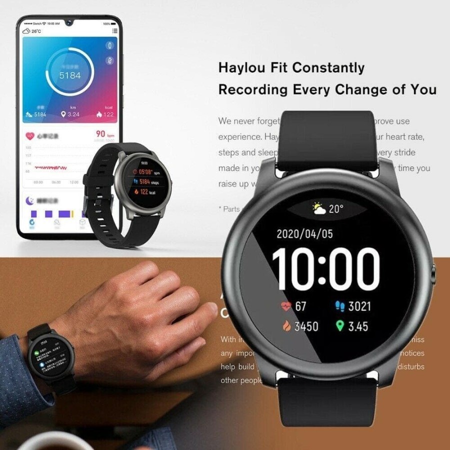 Haylou Solar LS05 Smartwatch IP68 Waterproof Heart Rate Monitoring