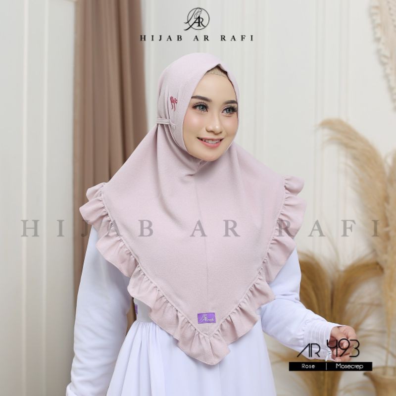HIJAB AR RAFI | AR 493 HIJAB INSTAN TALI (Anniha Collection)-Rose