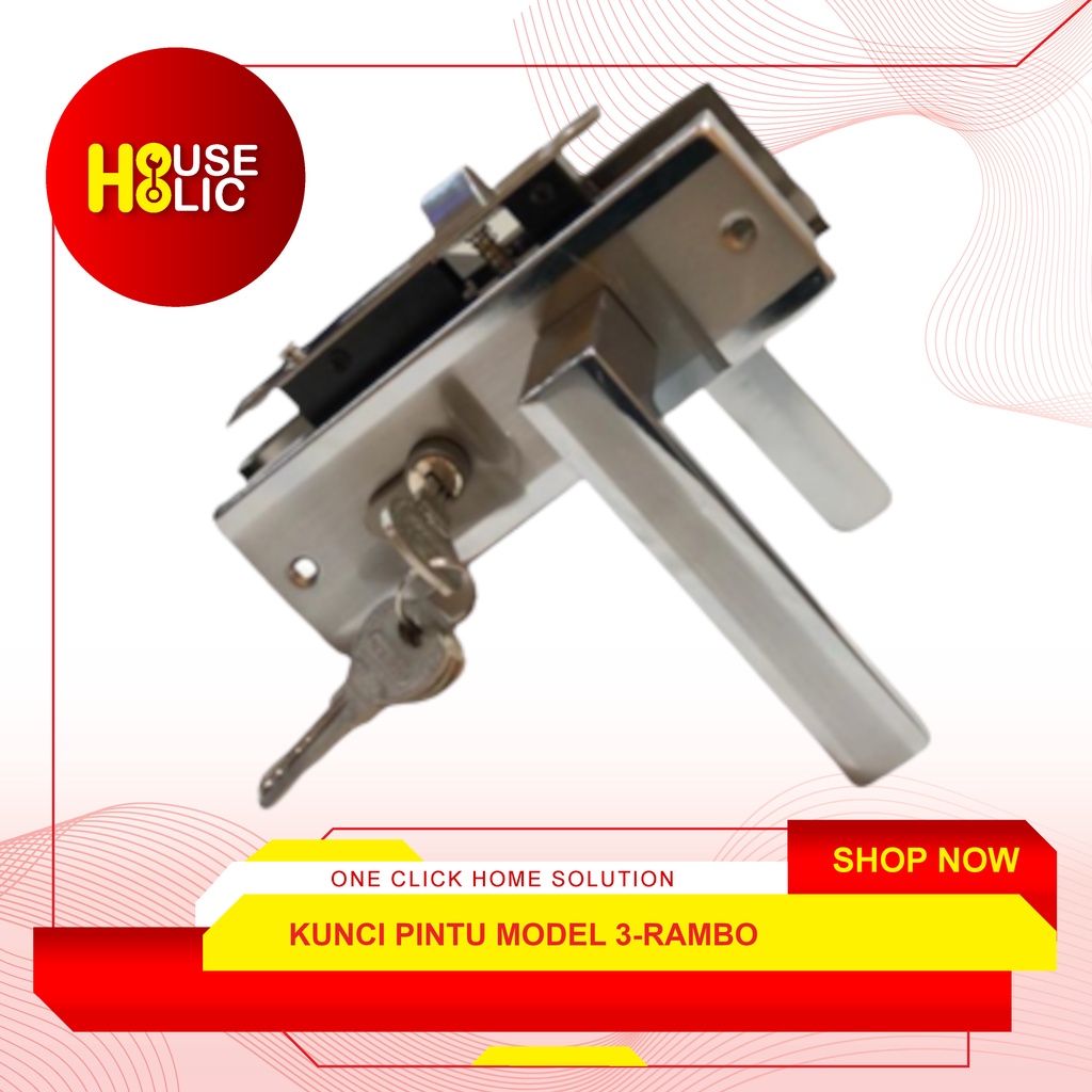 Kunci Pintu Model 3 Rambo Np / Handle Pintu / Gagang Tarikan Pintu