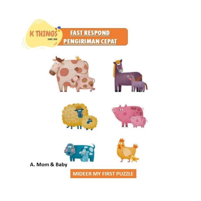 MIDEER My First Puzzle Mainan Edukasi Anak 2+ 2tahun+ Kado Balita
