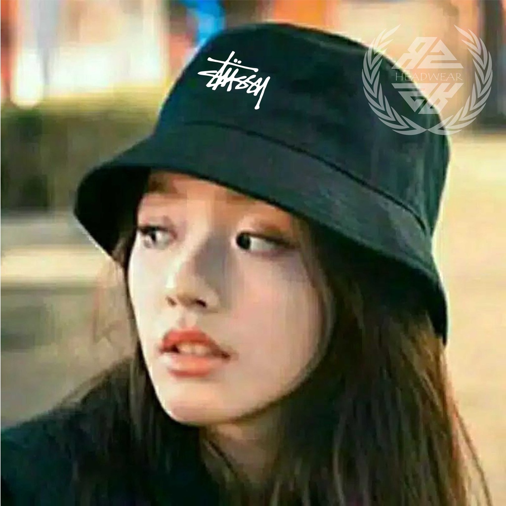 Bucket Hat Logo Stussy Bucket Pria Outdor Topi Bucket Distro Topi Ember Wanita Pria