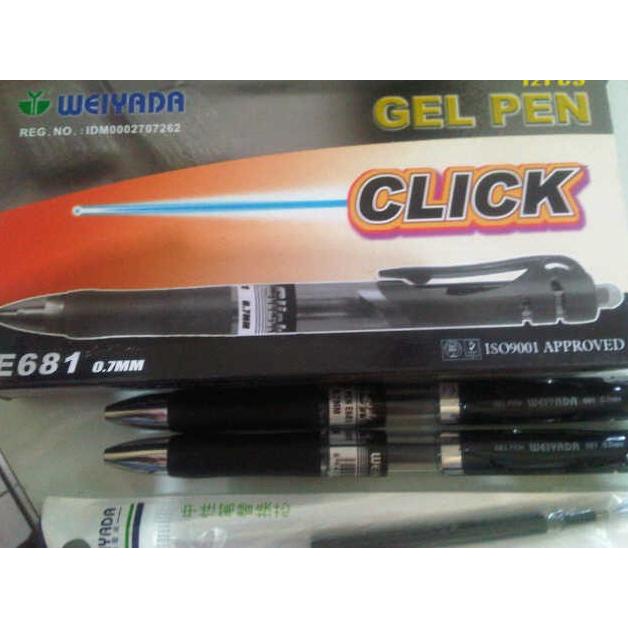 

~^~^~^] Pulpen gel weiyada E681 click 0, 7mm (pencetan)