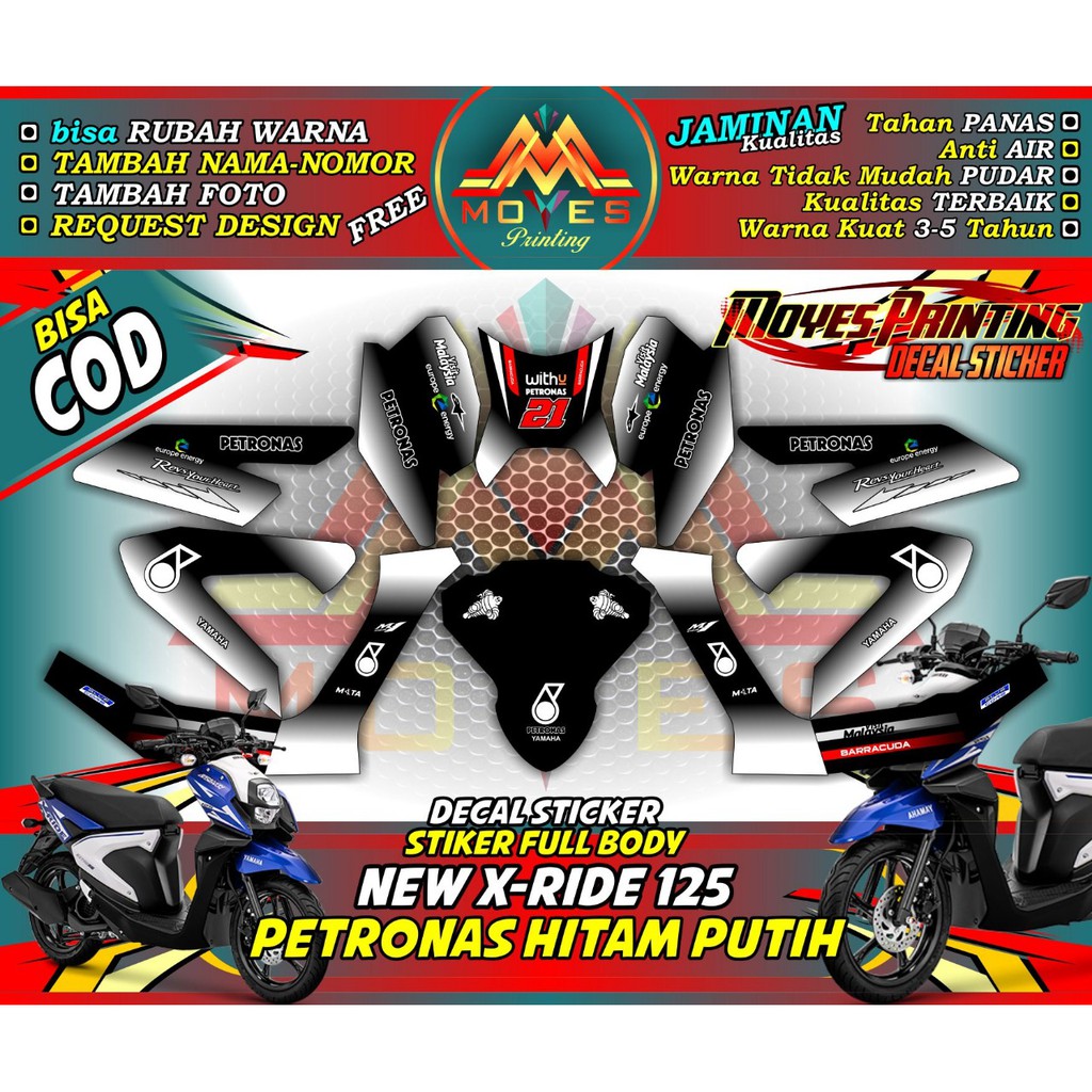 stiker motor x-ride 125 full body stiker x-ride full body decal stiker x-ride 125 full body_PETRONAS