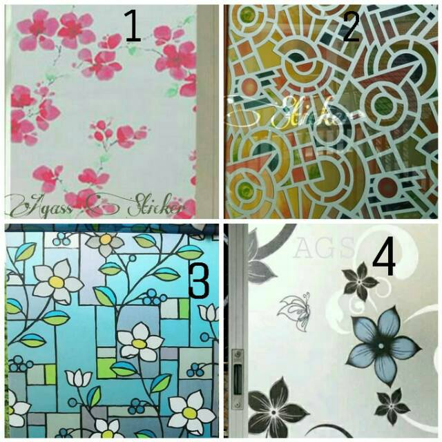 Sticker kaca film sticker kaca sanblast sticker kaca motif bunga batik UK