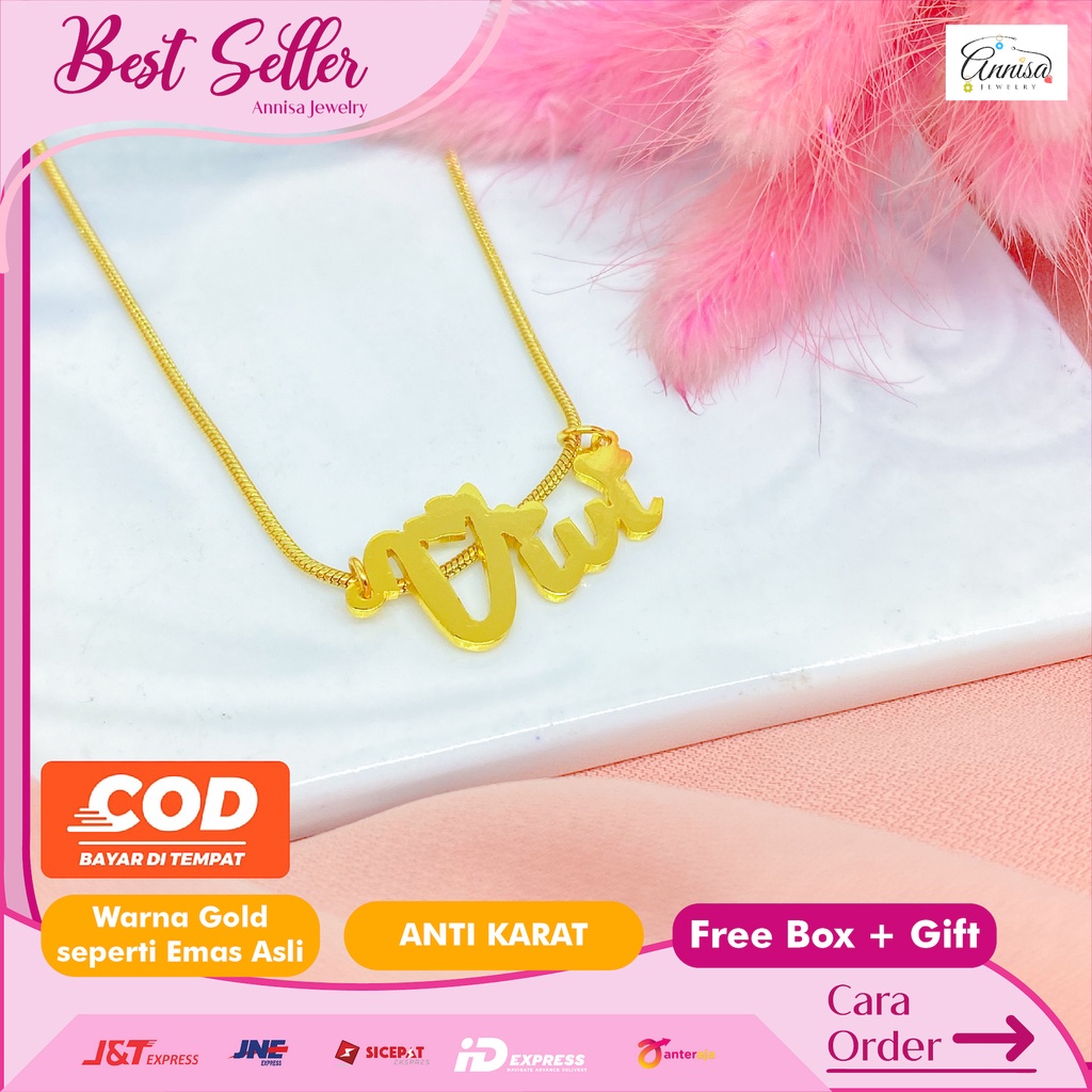 Kalung nama gold titanium BEST SELLER KUALITAS NOMER 1