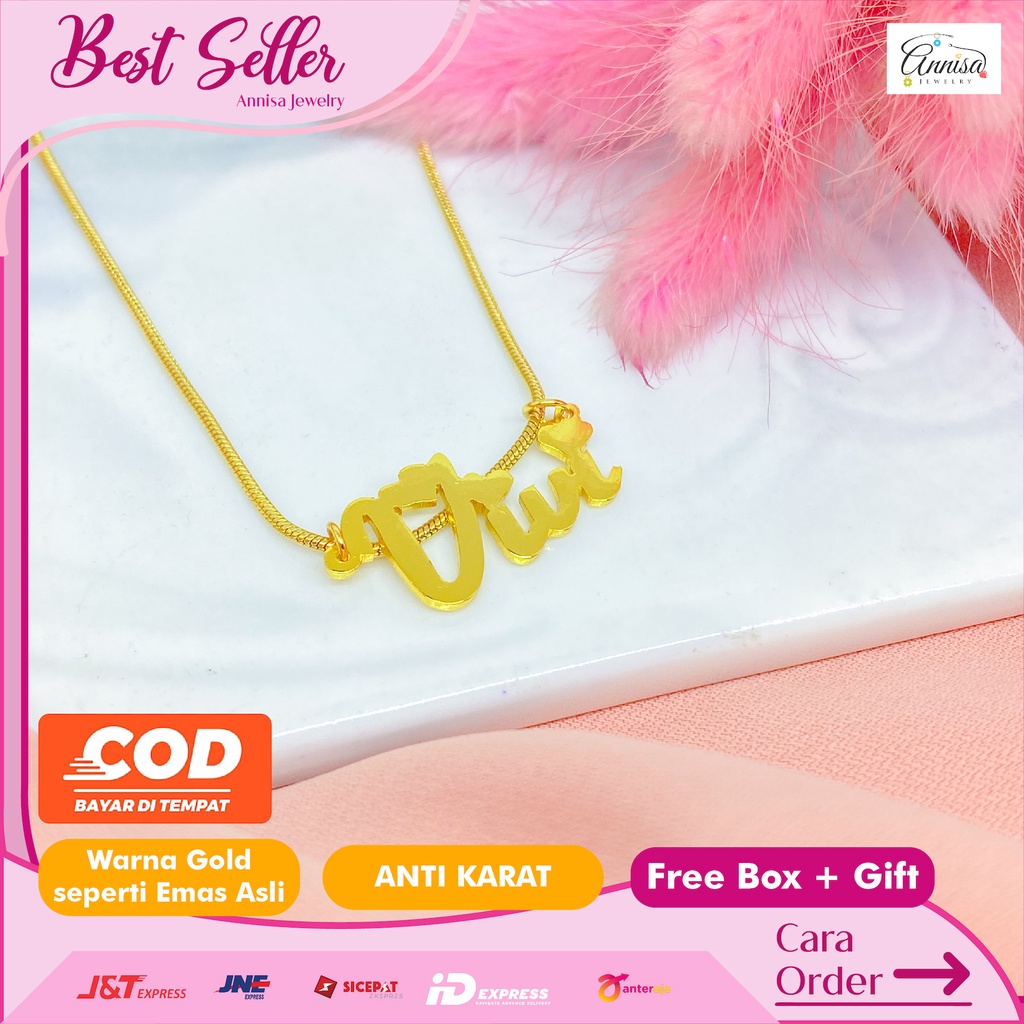 Kalung nama gold titanium BEST SELLER KUALITAS NOMER 1