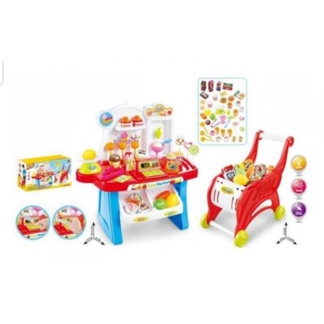 JARKIDSEDU MAINAN  SUPERMARKET MINI MARKET KASIR  PLAYSET 