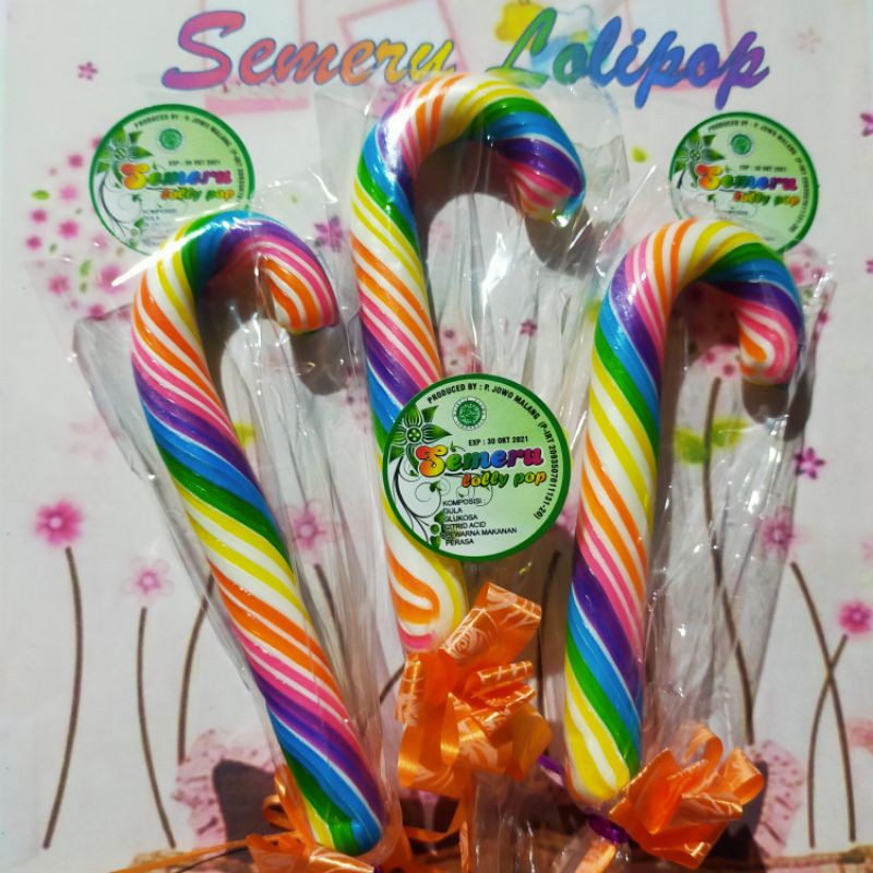 

Rainbow Permen Lolipop Tongkat Natal 40 Gram