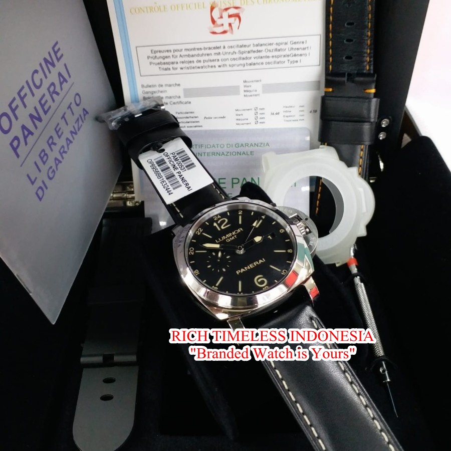 MEGA SALE JAM TANGAN APRIA PAM GMT BLACK LEATHER LIMITED EDITION GARANSI 1 TH