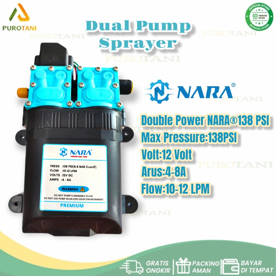 Pompa double dual pump dinamo double 138 psi Mist Sprayer NARA