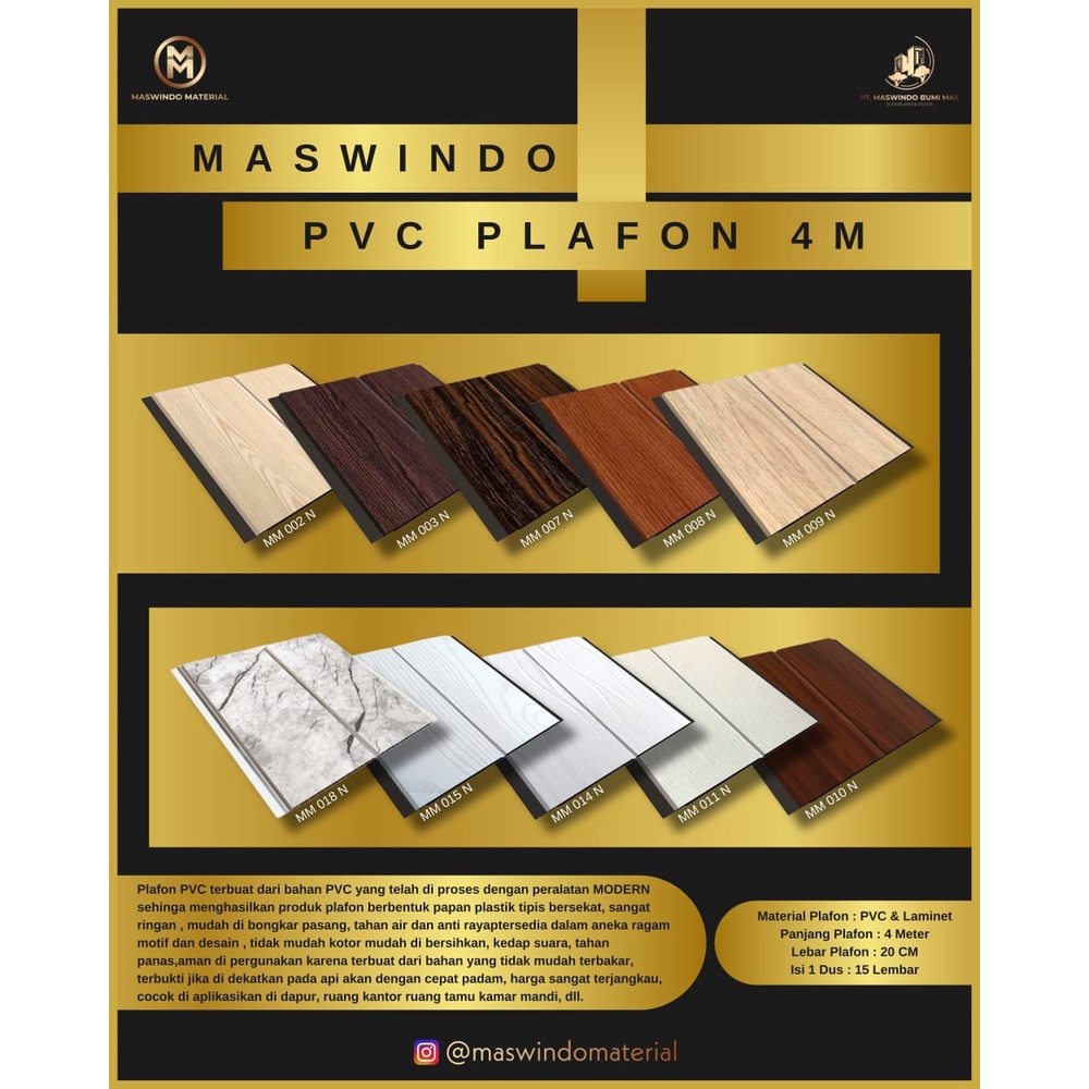 MASWINDO PVC PLAFON 4 METER