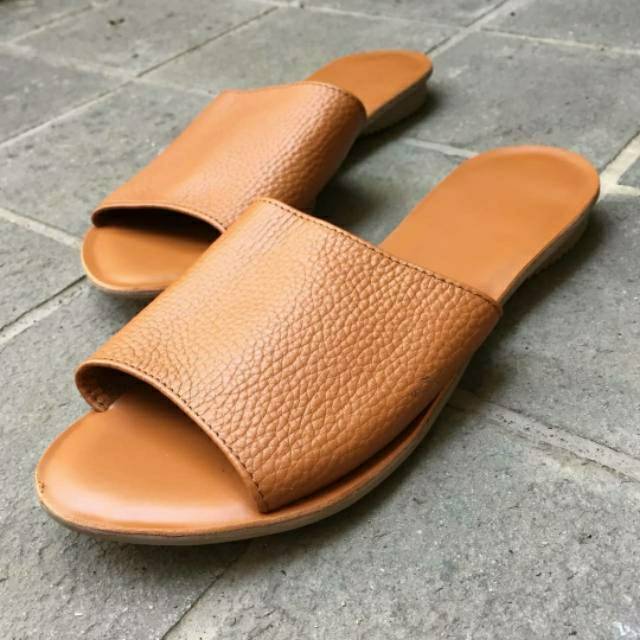  sandal  kulit garut  sandal  kulit papirut model slop 