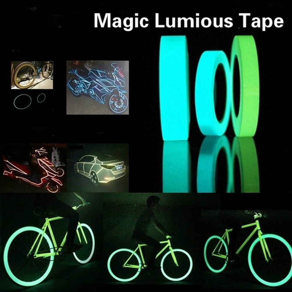 WONDERFUL Warning Stickers Car Reflective Stripe Self-adhesive Luminous Tape Night Safety Strip Home Stage Decorations Safety Sign Moto Glow In The Dark Green Fluorescent/Multicolor