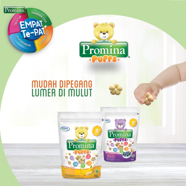 Promina Puff Snack Bayi 15 gr / Snack Bayi puffs Usia 8+ / Cemilan Bayi