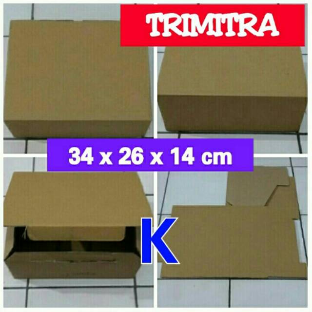 KOTAK KARDUS KARTON BOX SEPATU POLOS TIPE K UKURAN 34X26X14 CM