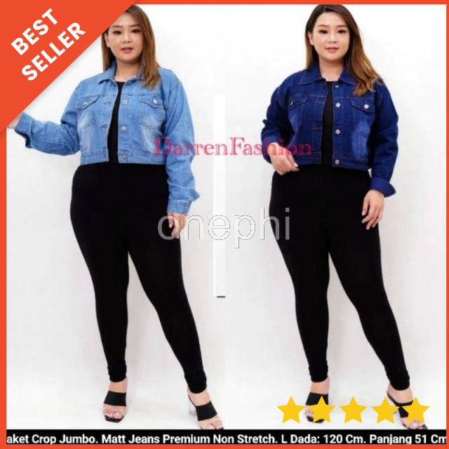 Jaket wanita Crop Jumbo Big Size Jaket jins Crop Wanita