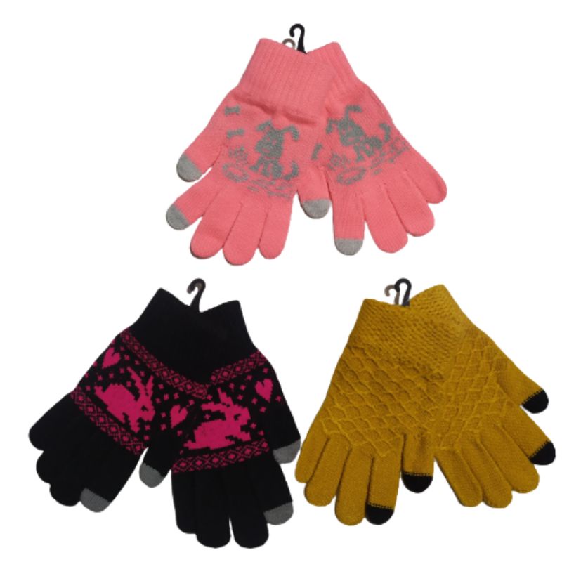 TOUCHSCREEN GLOVES FHASION GIRLS/sarung tangan rajut touchscreen/sarung tangan layar sentuh hp Android wanita- terlaris