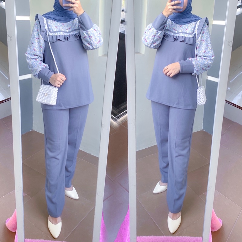 setcel one set 2in1 setelan celana knit rajut by cavell cavel