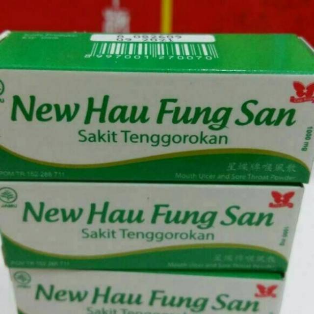 New hau fung san obat sakit tenggorokan sariawan hijau herbal china
