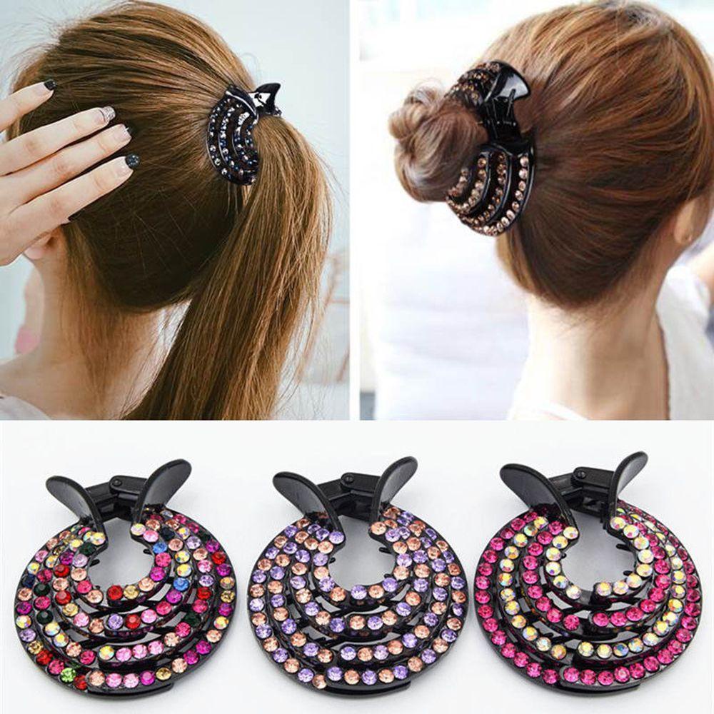 Needway Aksesoris Rambut Fashion Kristal Hairgrip Jepit Rambut Ponytail Gesper Hair Claw Clips