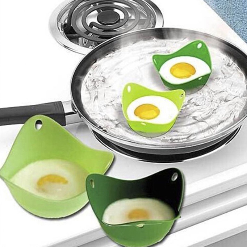 4pcs / Set Alat Cangkir Baking Telur Rebus Bahan Silikon Anti Lengket