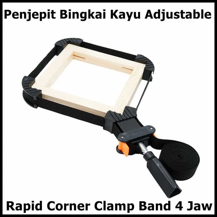 Penjepit Bingkai Kayu Adjustable Rapid Corner Clamp Band 4 Jaw 4 Meter