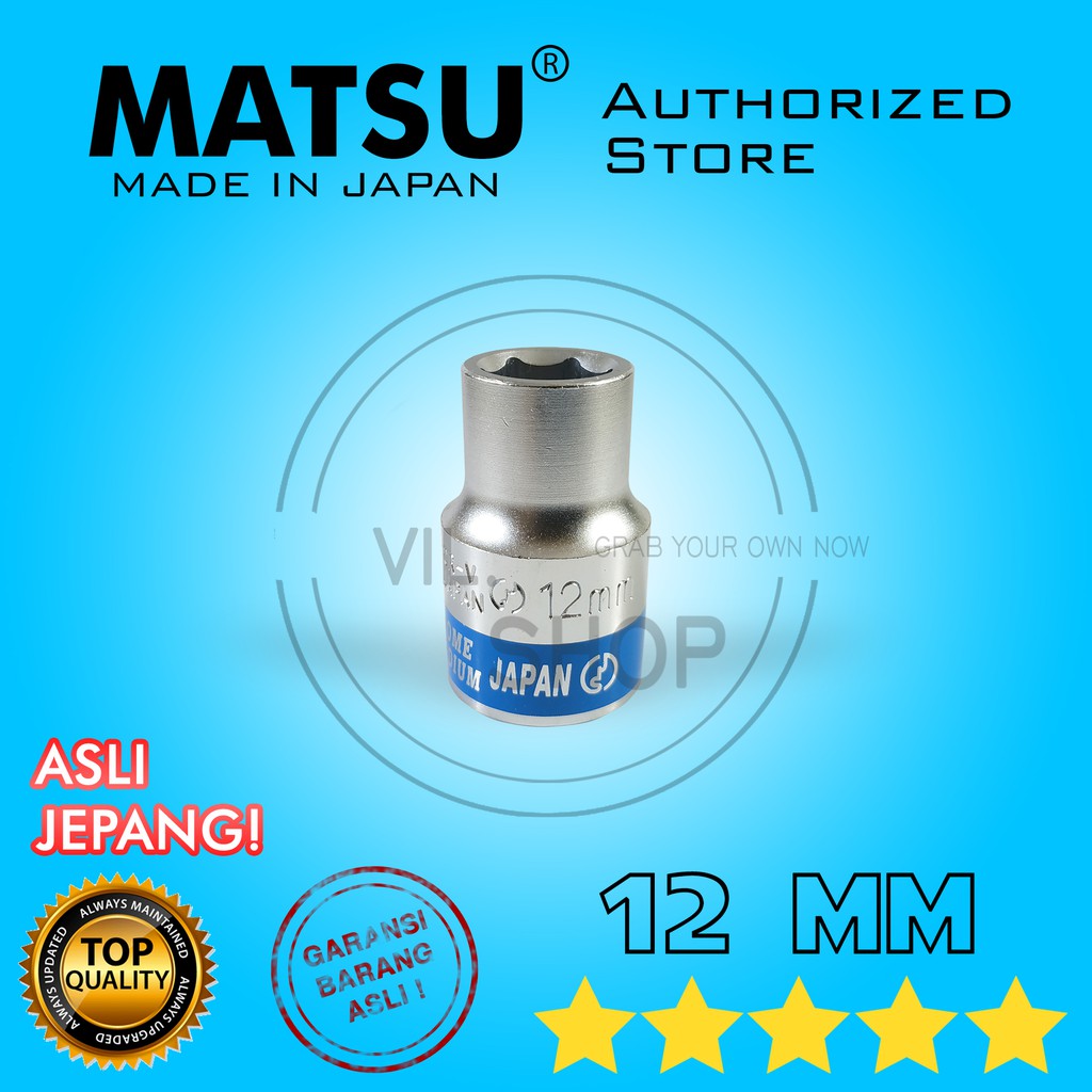 MATA KUNCI SOK DRIVE SOCKET 12 MM 12MM GAGANG 1/2" MATSU ASLI JEPANG TEKIRO KOKEN SOCK SHOCK SOKET