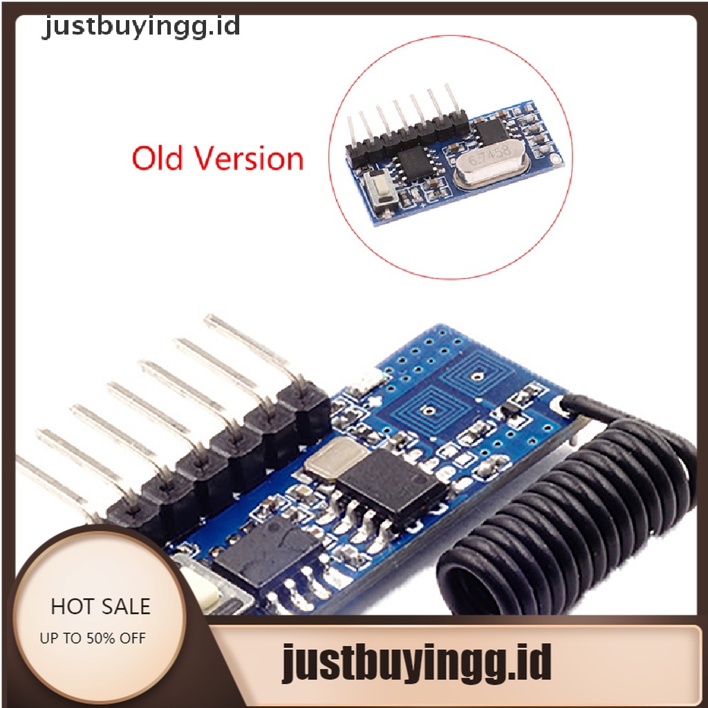 [justbuyingg.id] 1Pc 433mhz rf receiver learning code decoder module 4 channel for 1527 encoding ID