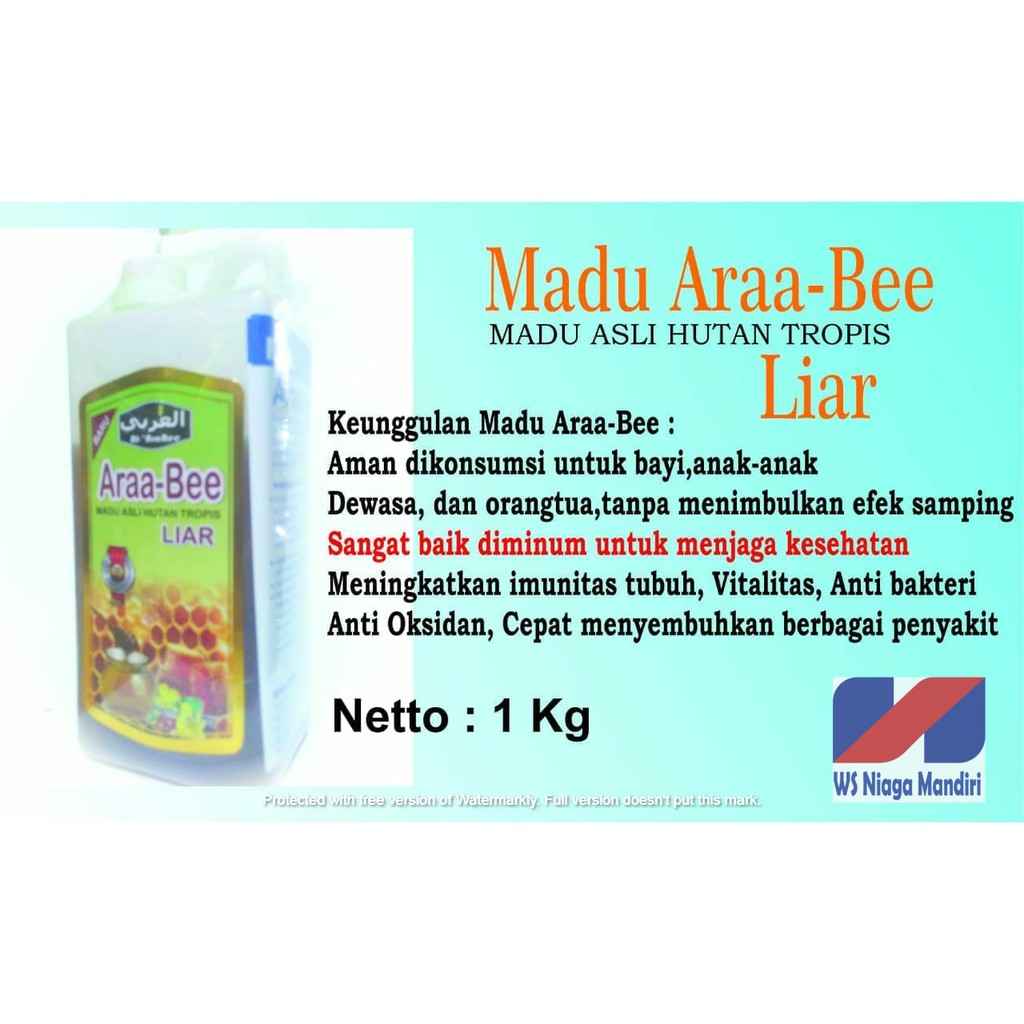 

MADU ARAA-BEE MADU ASLI HUTAN TROPIS LIAR 1Kg