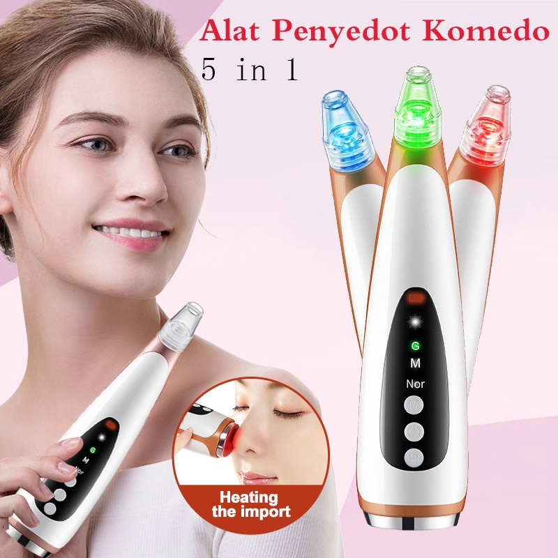 5in1 Alat Penyedot Komedo/Alat Pembersih Komedo/Vakum Penyedot Komedo/blackhead Remover Meringankan Garis-garis Halus Minyak Keseimbangan