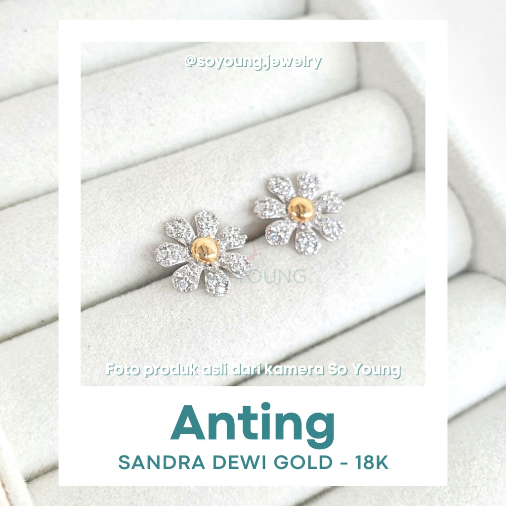 Anting Sandra Dewi Gold Flower Daisy EA200274 Kadar 18K