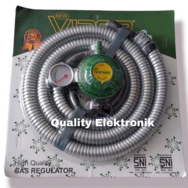 REGULATOR GAS SELANG GAS 1,8M HIJAU VIPER HIGH QUALITY