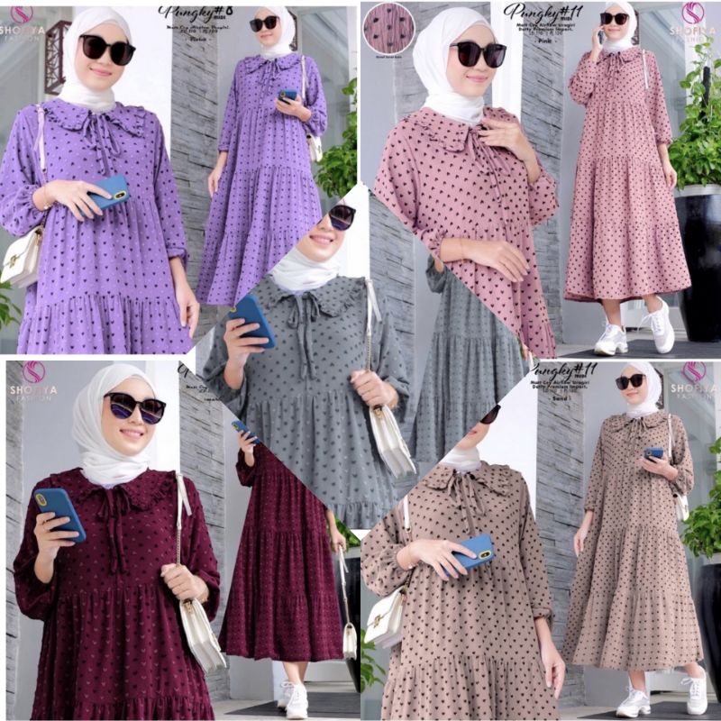 NEW BEST SELLER PUNGKY MIDI DRESS CRINKLE AIRFLOW PREMIUM / PUNGKY WANITA KEKINIAN / PUNGKY MIDI DRE