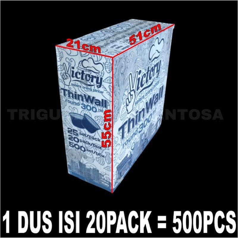 Thinwall 300ml 25pcs bowl n tutup 300 ml mangkuk makan bulat rata plastik food container Surabaya
