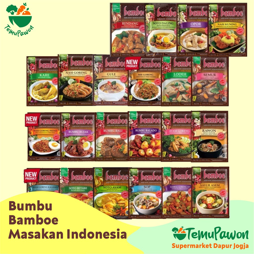 

BUMBU MASAKAN INDONESIA BAMBOE - Bumbu Dapur Siap Pakai - TemuPawon