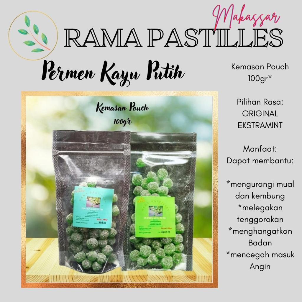 

PERMEN KAYU PUTIH KEMASAN POUCH 100GR PERMEN HERBAL JADUL PELEGA TENGGOROKAN RAMA PASTILLES