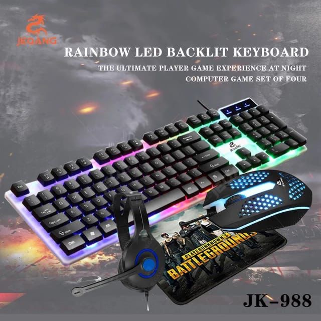 COMPUTER KEYBOARD GAMING JEQANG JK-988 4IN1 GAME SET (Bintang Acc)
