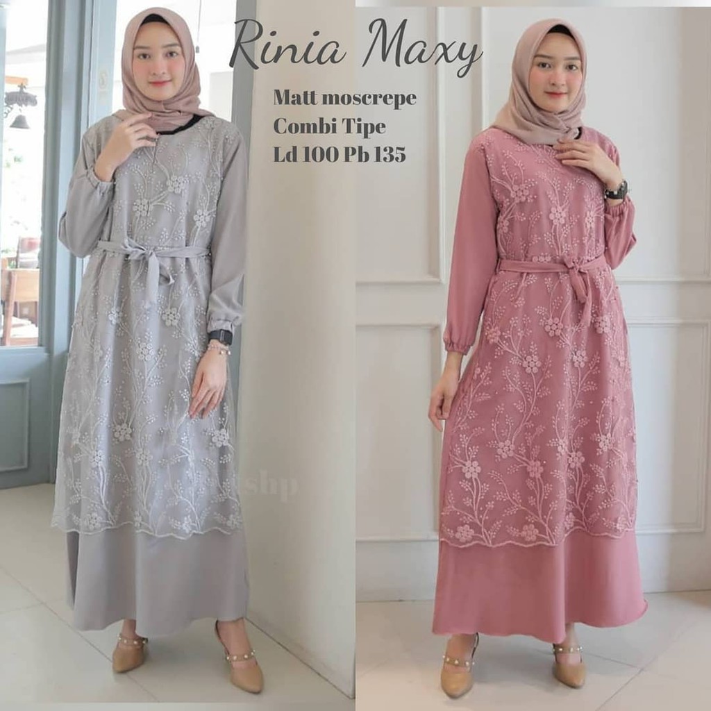 GAMIS LONGDRESS/RINIA MAXY/GAMIS SYARI BROKAT BORDIR