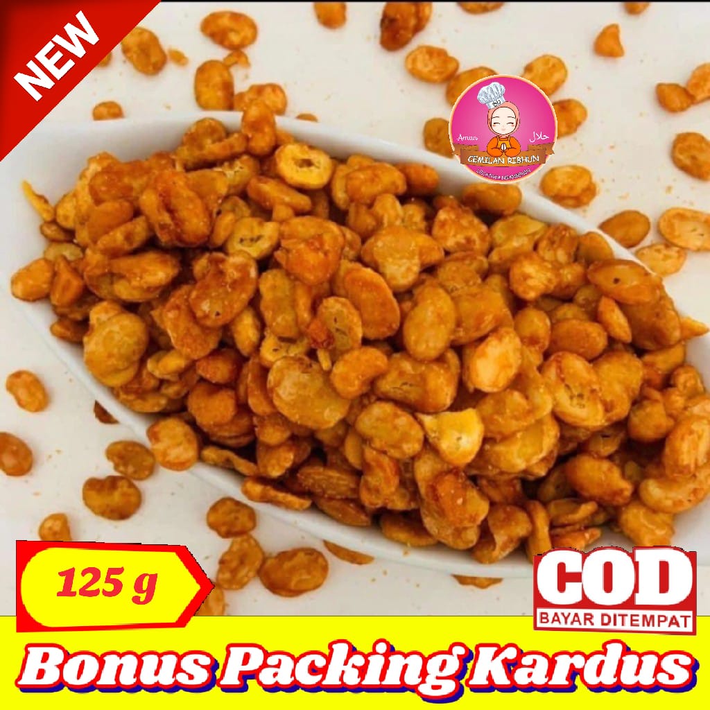 

Kacang Koro Pedas 125g / Kacang Merci Balado - Cemilan Ribhun - jajanan jadul makanan ringan jajanan murah snack kiloan