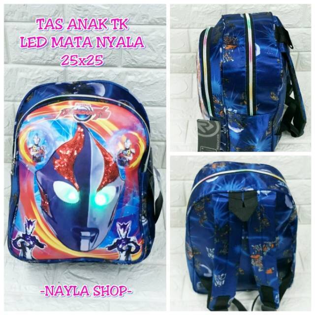 TAS RANSEL ANAK LAKI ULTRAMAN LED BISA NYALA