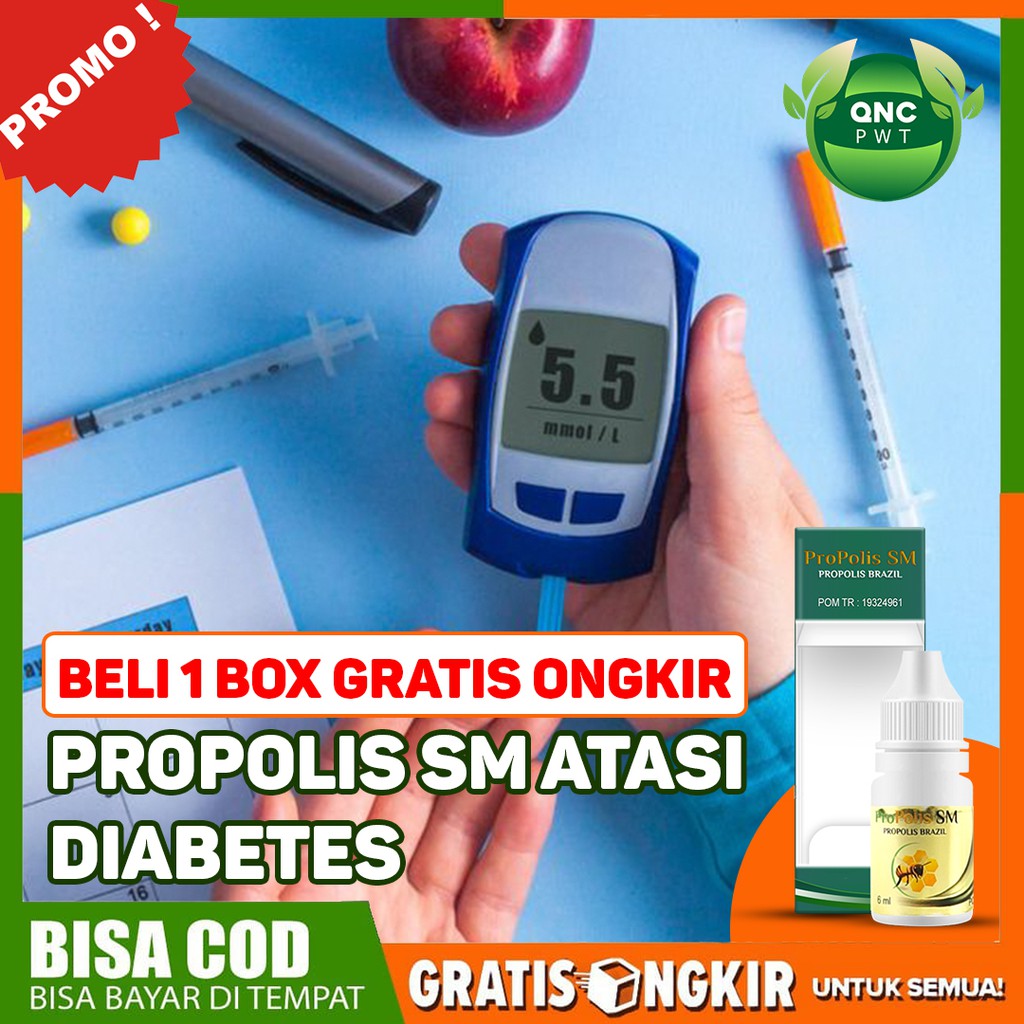

Obat Diabetes Basah Kering - Luka Diabetes - Luka Gangren - Kolesterol Propolis SM Brazil Asli Solo