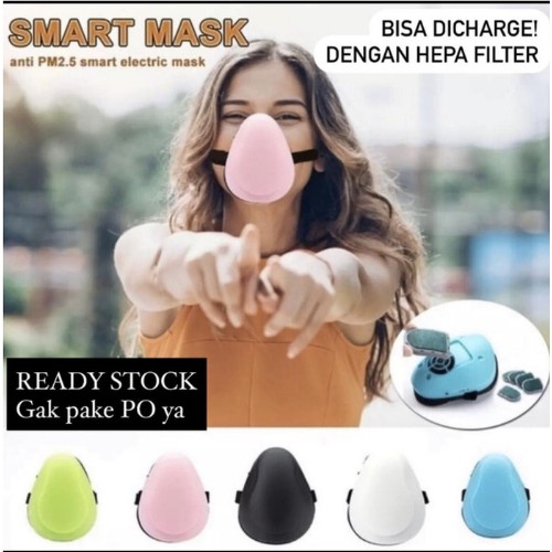 Smart Electric Mask Personal Air Purifier Masker Elektrik HEPA filter