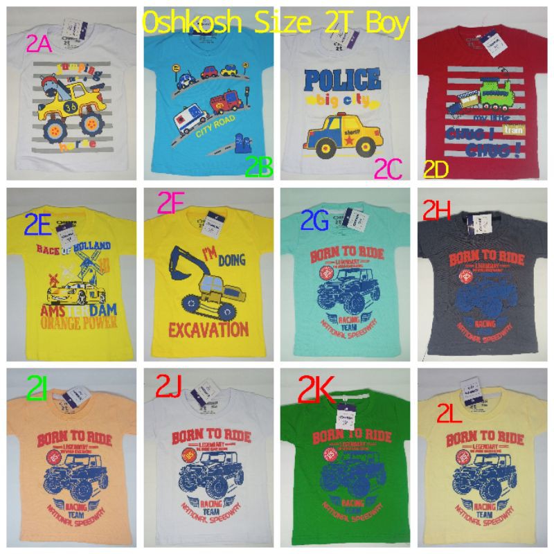 Kaos Anak  Oskosh Cowok Cewek Murah BOLEH Pilih Warna dan Motif