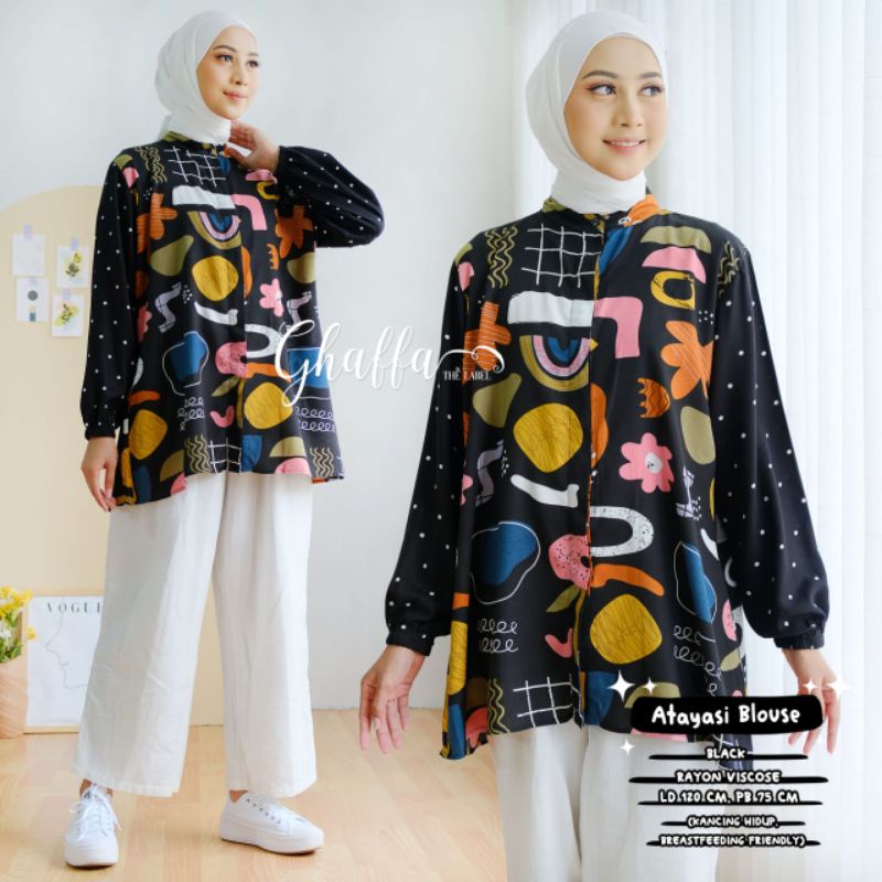 ATAYASI BLOUSE BY GHAFFA THE LABEL / BLOUSE MOTIF WANITA MUSLIMAH / Baju wanita Kekinian modern