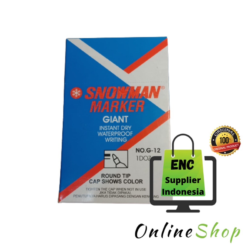 

snowman 6 buah Spidol permanent marker g12 permanen g12 warna tidak bisa dihapus per 6 pcs - enc.sup