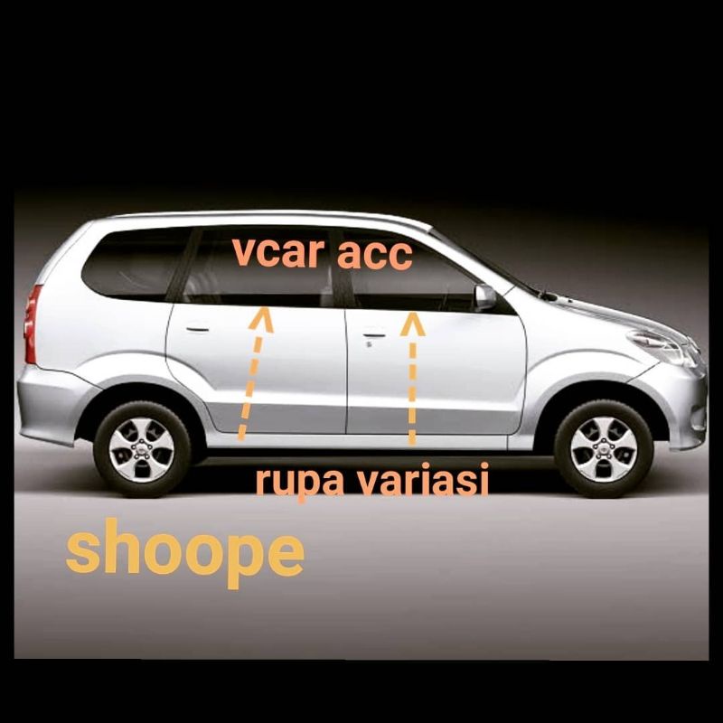 list lis kaca samping pelipit pintu mobil toyota avanza / daihatsu xenia 2004 sd 2011 chrome crome tempel