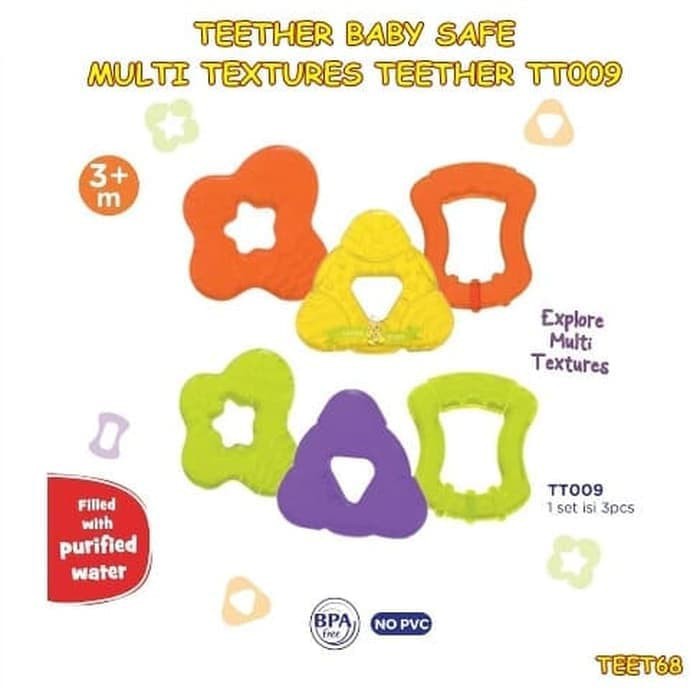 Baby Safe Multi Textures Teether / Gigitan Bayi TT009 (Tersedia varian paket)