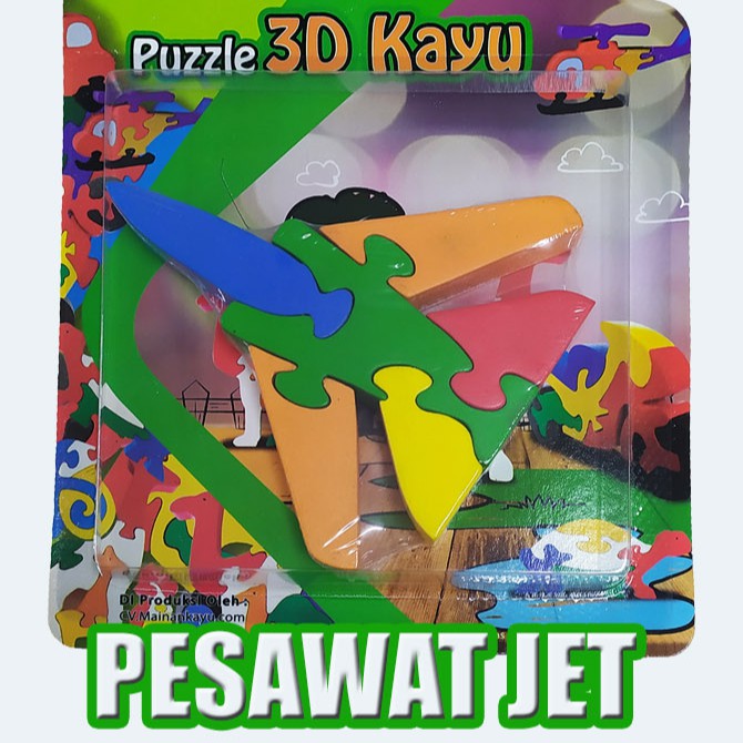 puzzle satuan 3d pesawat jet